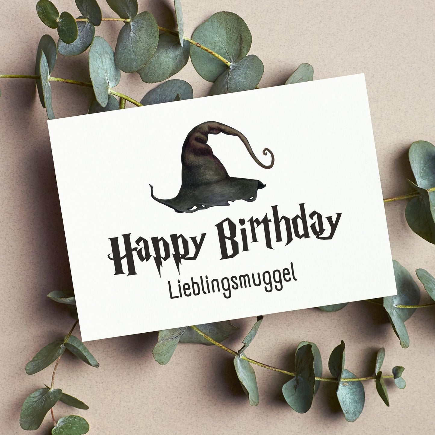 Harry Potter Geburtstagskarte, magical Karte Happy Birthday, Zauberer, Karte zum Geburtstag, Hexenhut, Muggle, Muggel