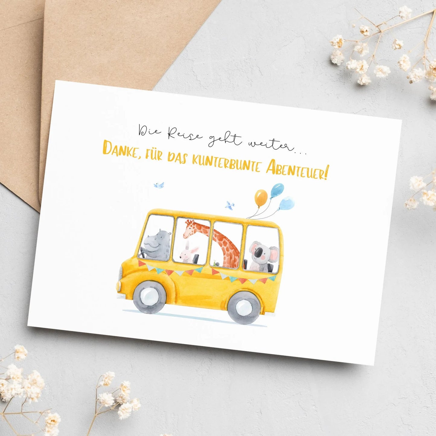 Abschiedsgeschenk Kindergarten, Krippe, für Erzieher, Tee, Blumensamen, Geschenkset, Klappkarte