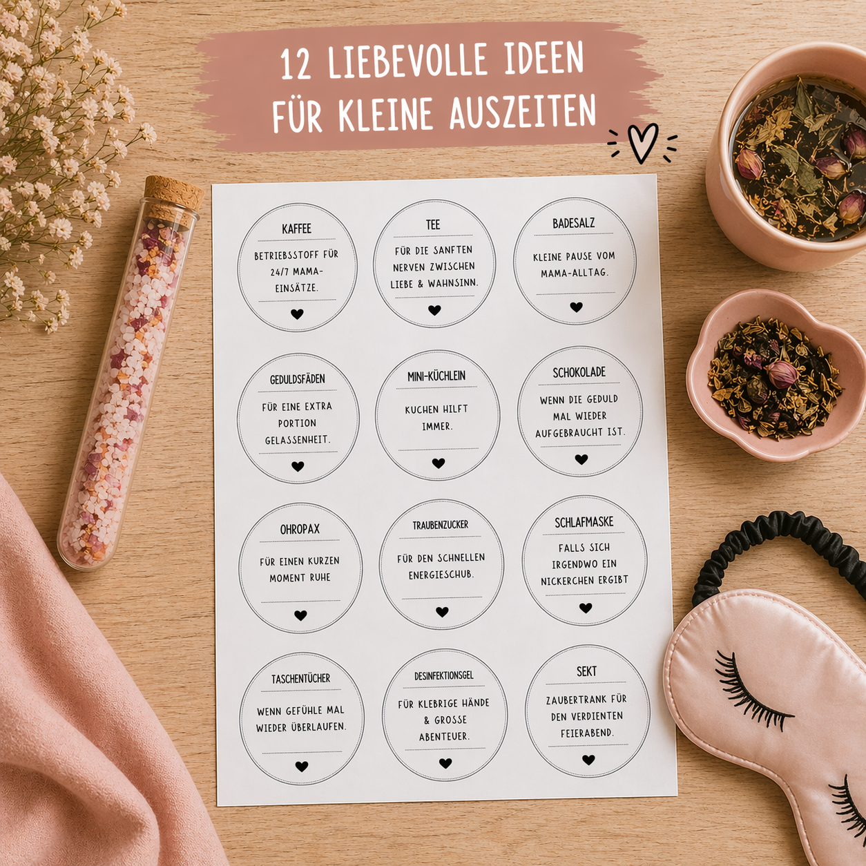 Supermama Survival Kit – Geschenk für Mama | DIY Auszeit Geschenk | Digitale Datei zum Ausdrucken