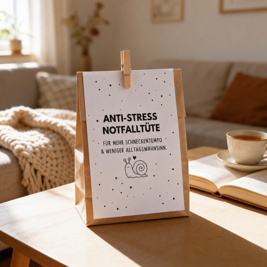 Anti Stress Notfalltüte | Lustiges Wellness Geschenk gegen Stress & Alltagschaos