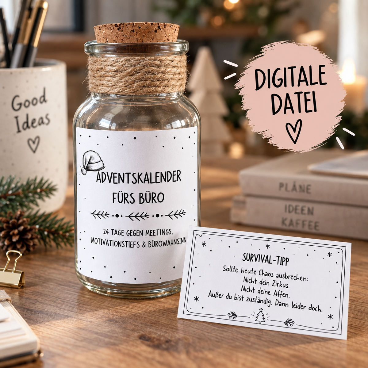 Büro-Adventskalender zum Ausdrucken (PDF)