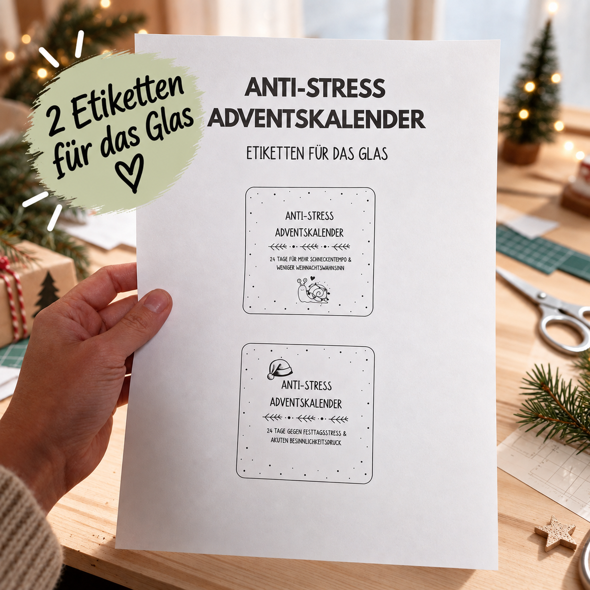 Anti Stress Adventskalender zum Ausdrucken | 24 lustige Aufgaben & Sprüche | Selfcare Adventskalender PDF