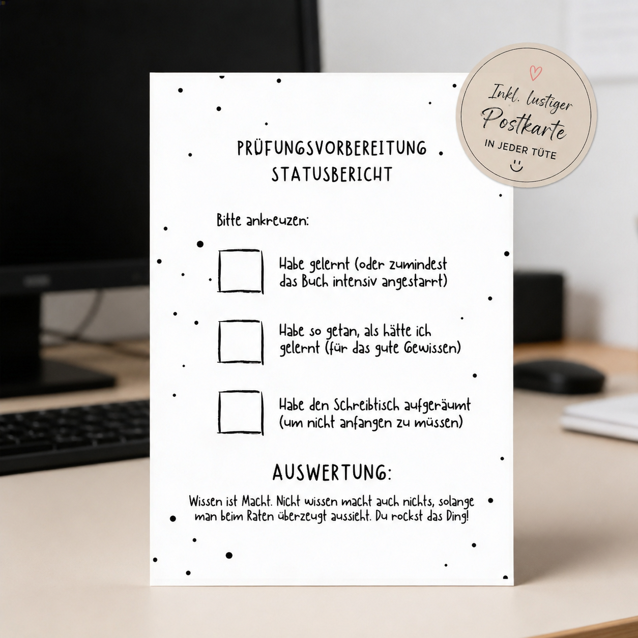 Prüfungs Survival Kit – Lustige Geschenkidee für Abi, Studium & Führerschein