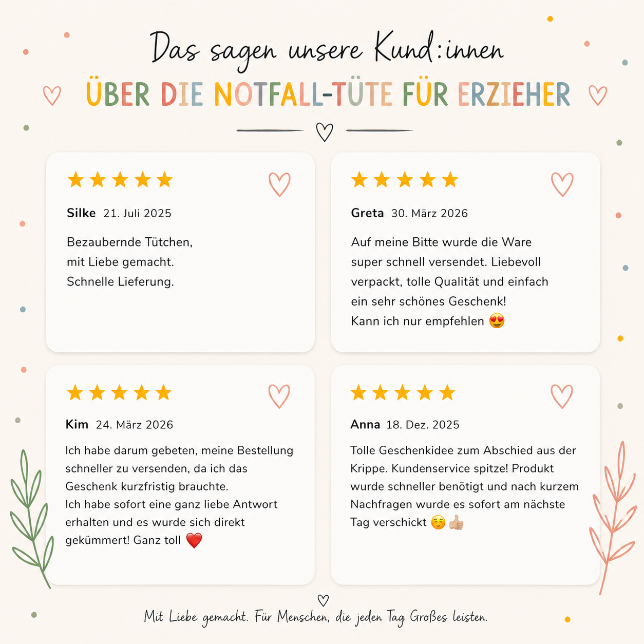 Notfall-Tüte für Erzieher – liebevolles Dankeschön für Kita & Schule (Wundertüte mit Karte & Überraschungen)