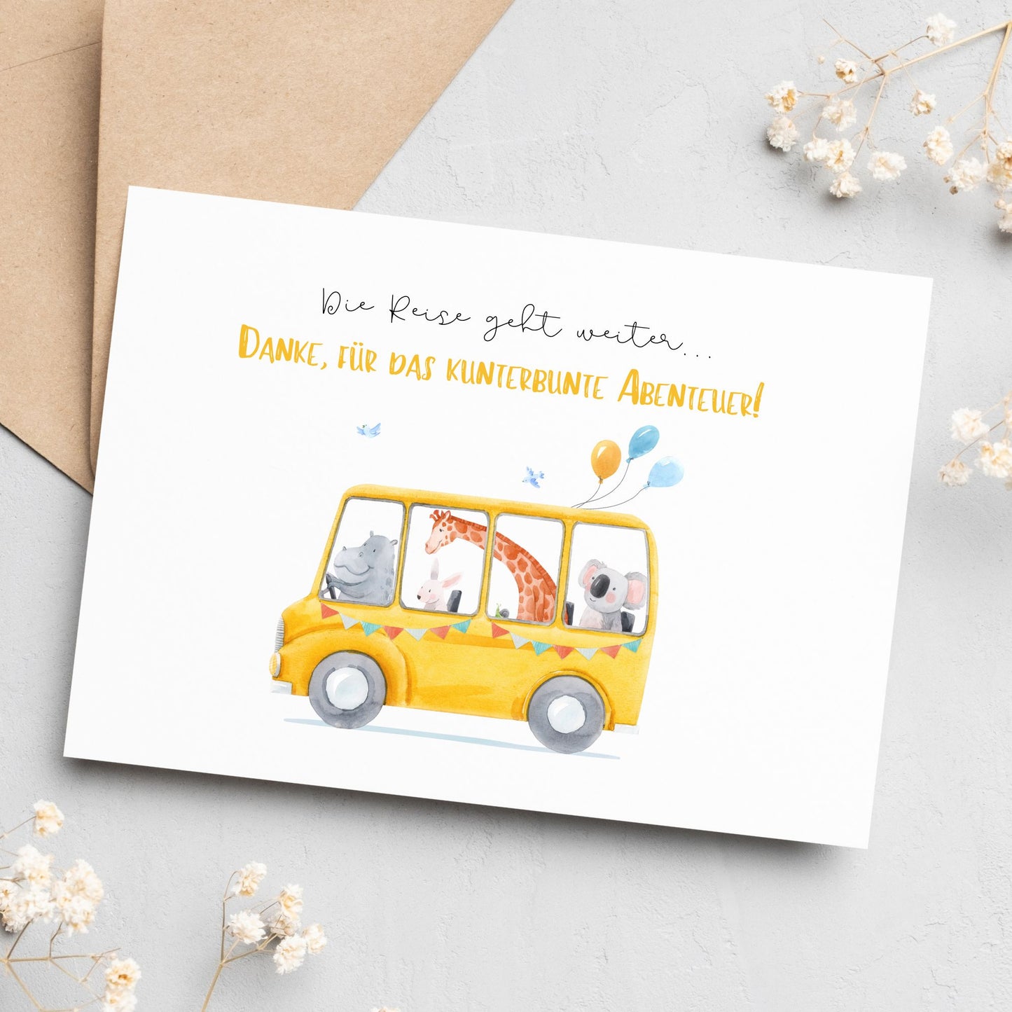Karte zum Abschied für Erzieher, Kindergarten, Krippe, Abschiedsgeschenk, Danke Karte