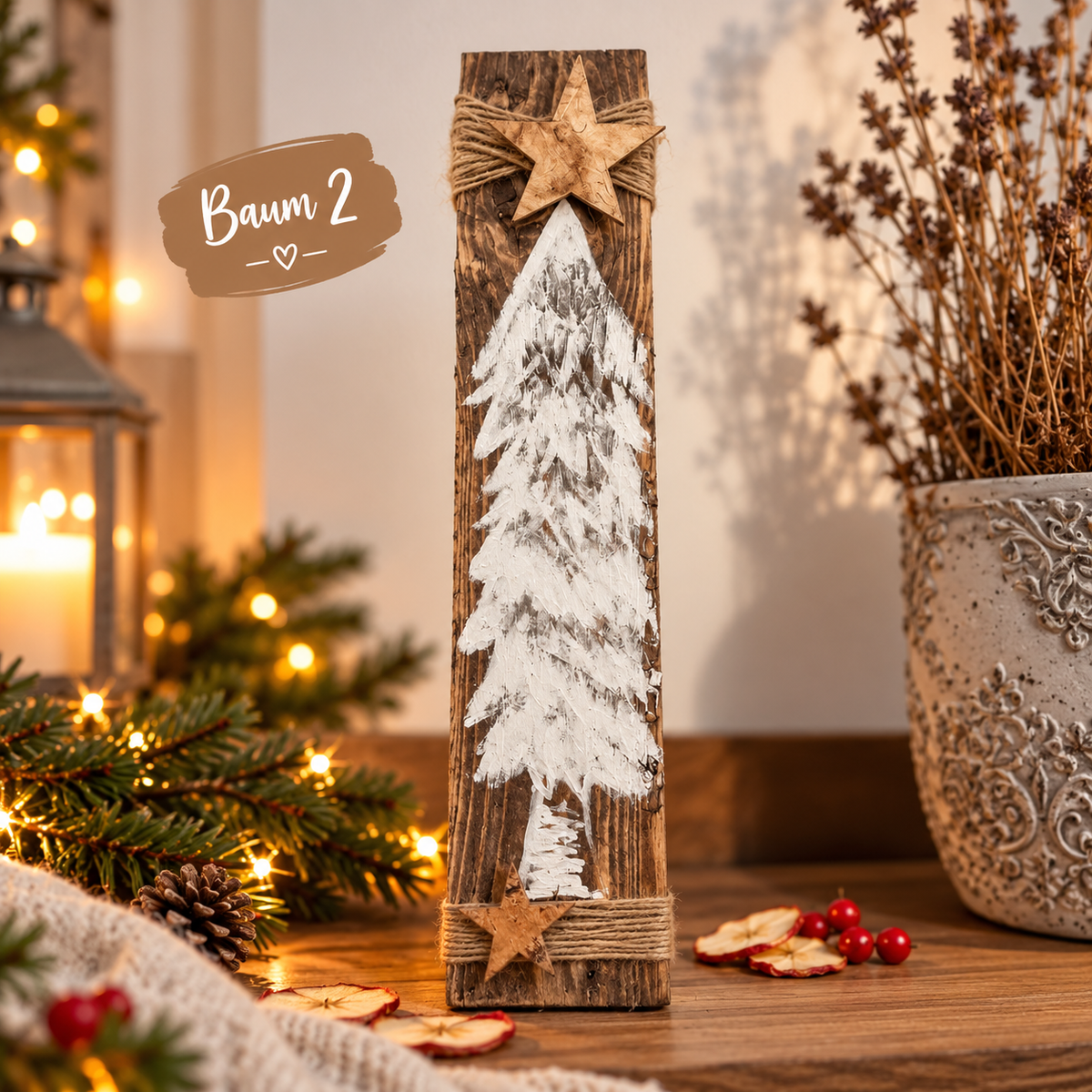 Weihnachtsdeko Holz | Weihnachtsdeko draußen & Outdoor | Holzdeko Weihnachten | rustikale Holzstele aus Altholz | Adventsdeko