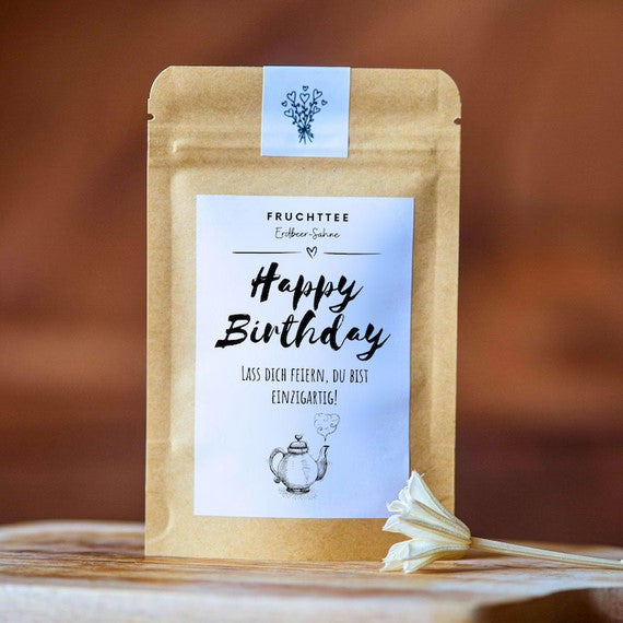 Geschenkset Geburtstag – Tasse, Tee oder Kakao, Kerze, Kerzenhalter | Geburtstagsgeschenk für Sie, Kleinigkeit Geburtstag Kollegin, Freundin