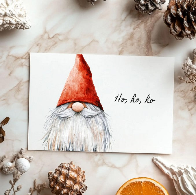 Karte Weihnachten, Wichtel, lustig, minimalistisch, hohoho, Weihnachtskarte, DIN A6