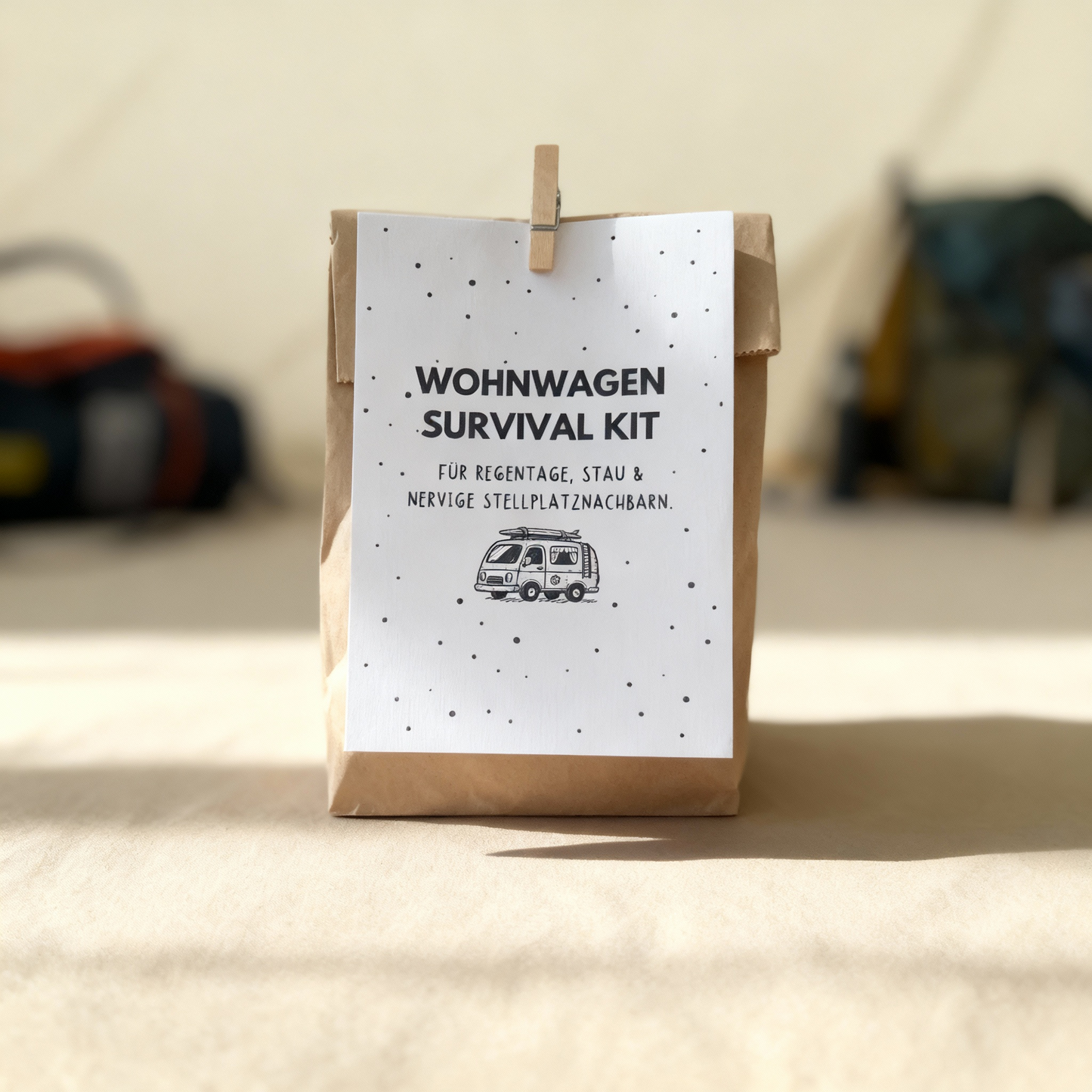 Wohnwagen Survival Kit – Lustige Wundertüte für Camper & Camping Geschenk