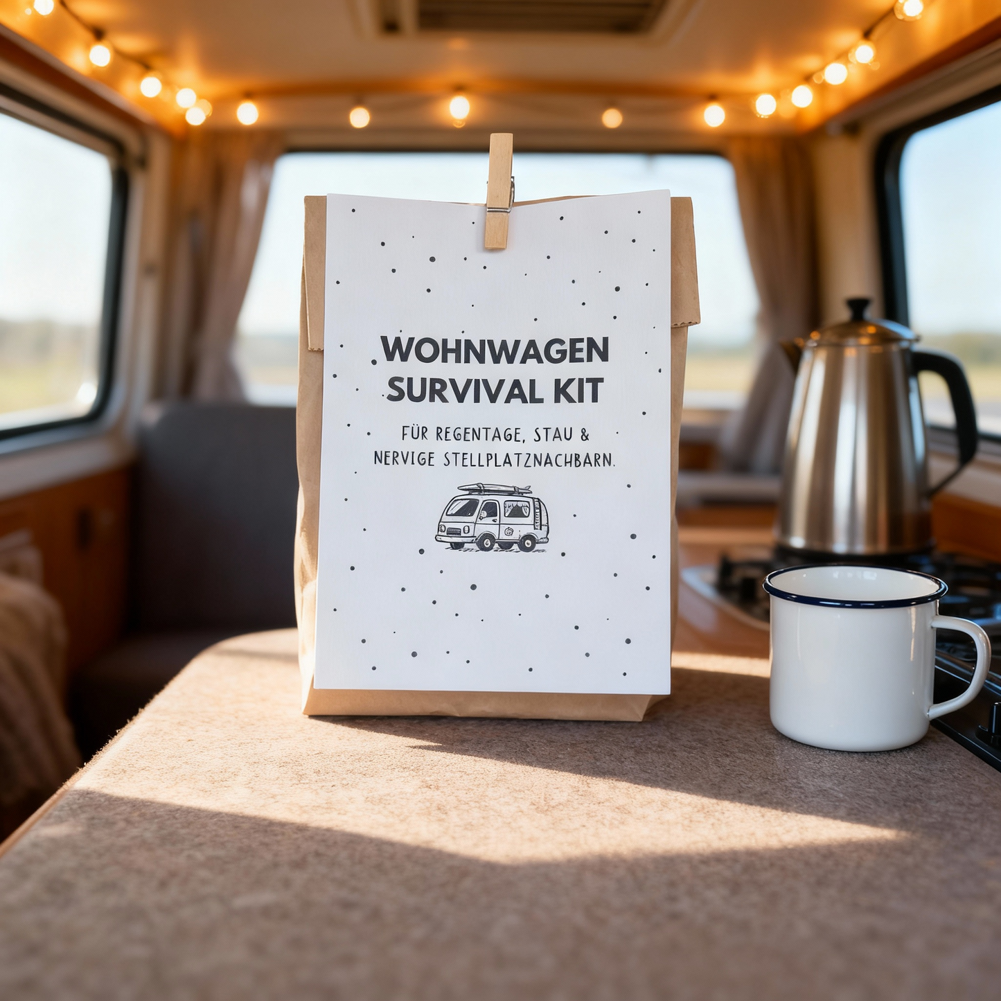 Wohnwagen Survival Kit – Lustige Wundertüte für Camper & Camping Geschenk
