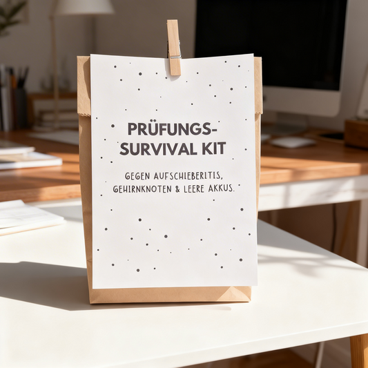 Prüfungs Survival Kit – Lustige Geschenkidee für Abi, Studium & Führerschein