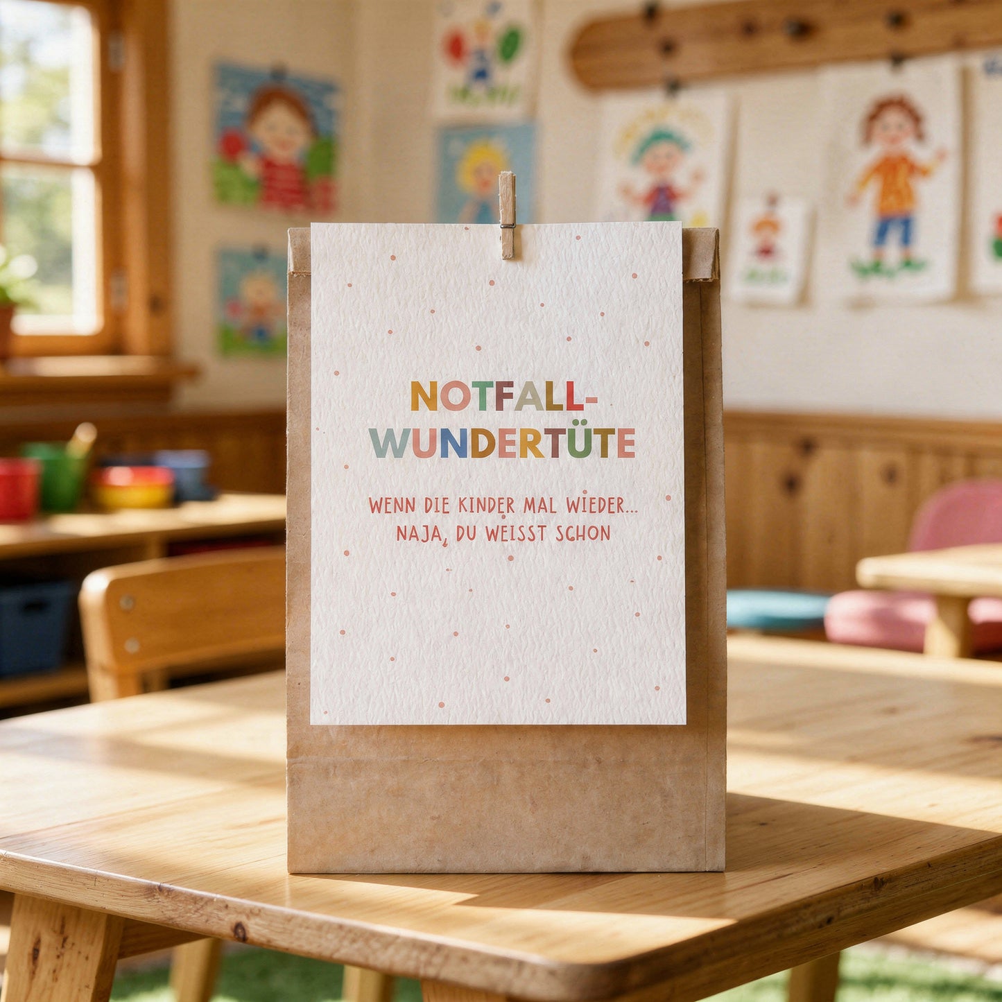 Notfall-Tüte für Erzieher – liebevolles Dankeschön für Kita & Schule (Wundertüte mit Karte & Überraschungen)