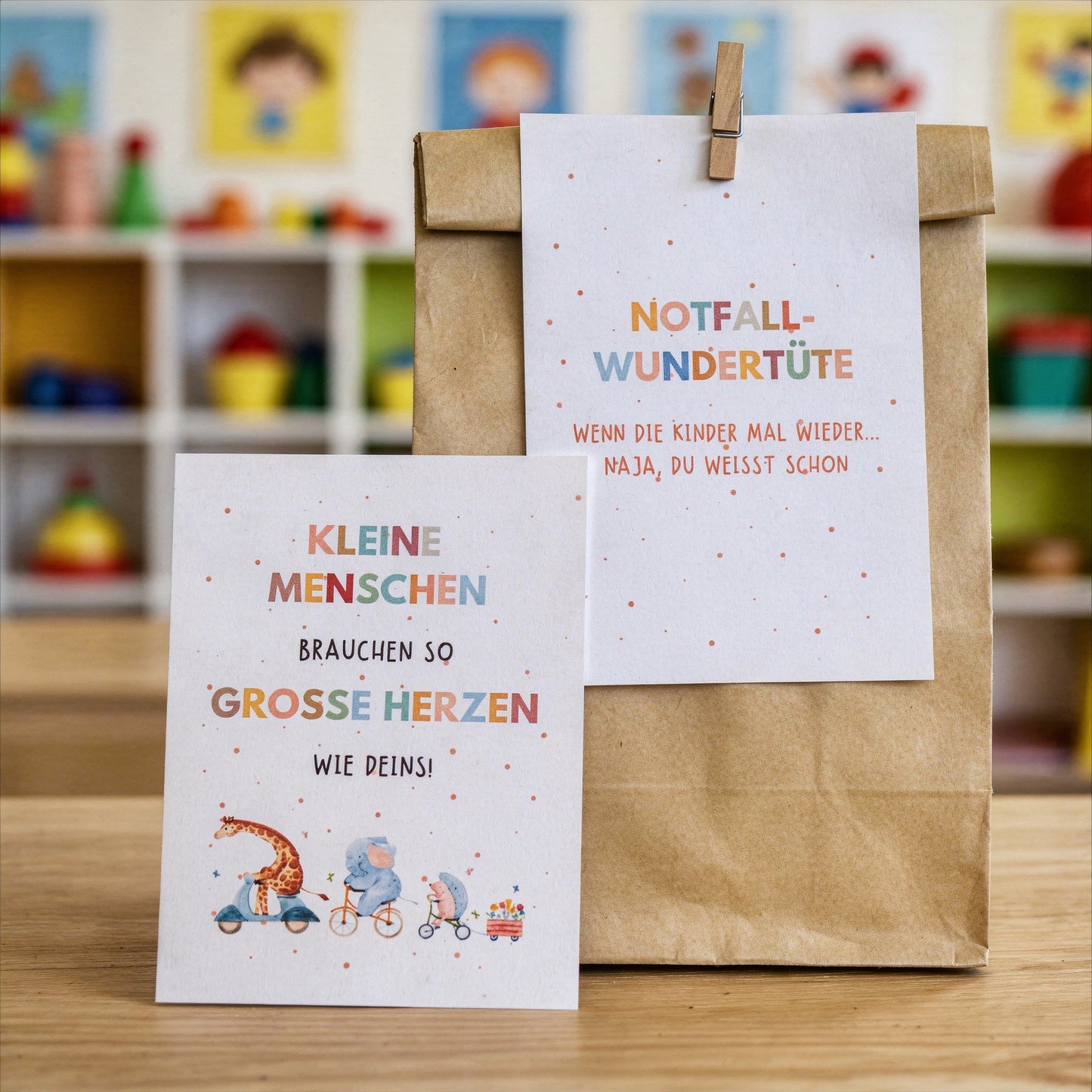 Notfall-Tüte für Erzieher – liebevolles Dankeschön für Kita & Schule (Wundertüte mit Karte & Überraschungen)