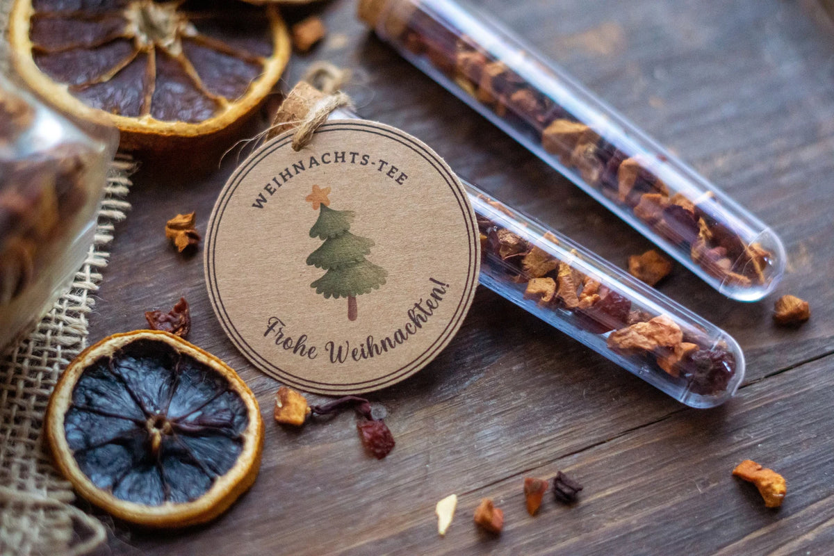 Reagenzglas Weihnachtstee, Mitbringsel, Gastgeschenk, Wichteln, kleine Aufmerksamkeit Weihnachten, Adventskalender, Xmas, Weihnachtsfeier