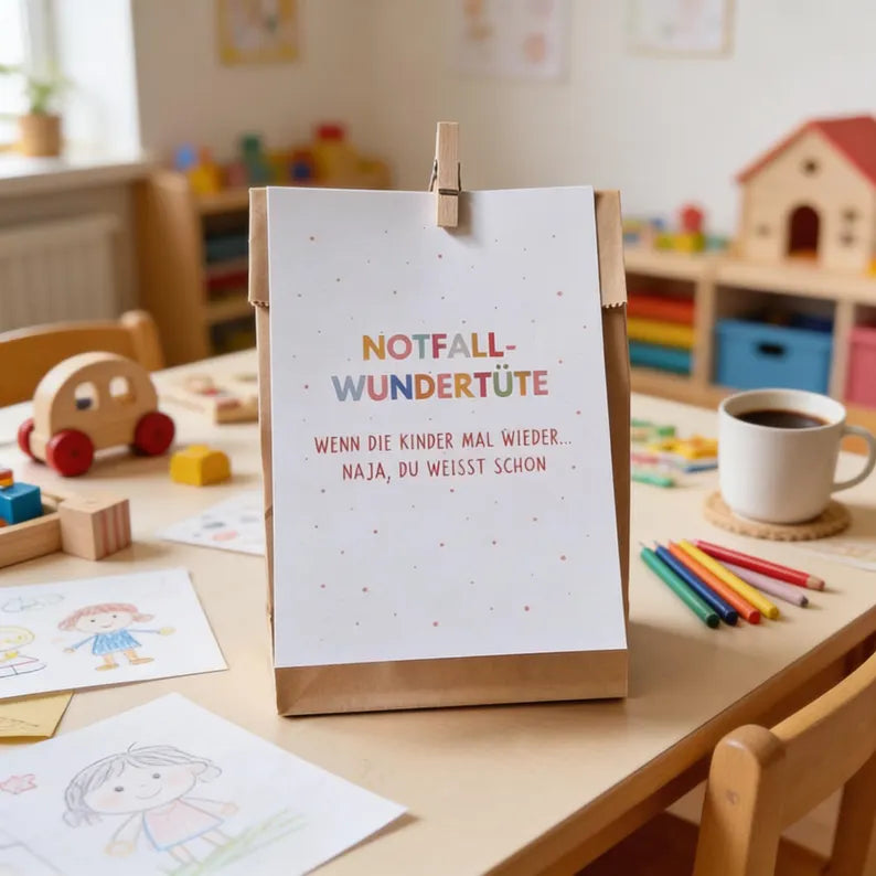 Notfall-Tüte für Erzieher – liebevolles Dankeschön für Kita & Schule (Wundertüte mit Karte & Überraschungen)