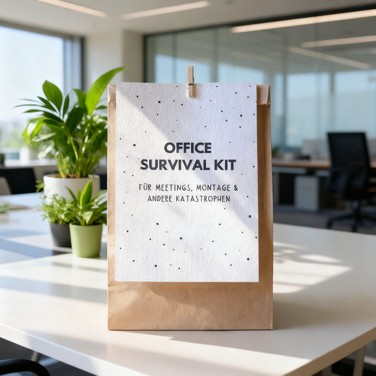 Office Survival Kit | Lustiges Geschenk für Kollegen | Büro Geschenkidee | Abschied Geschenk Arbeit | Wundertüte Büro Humor