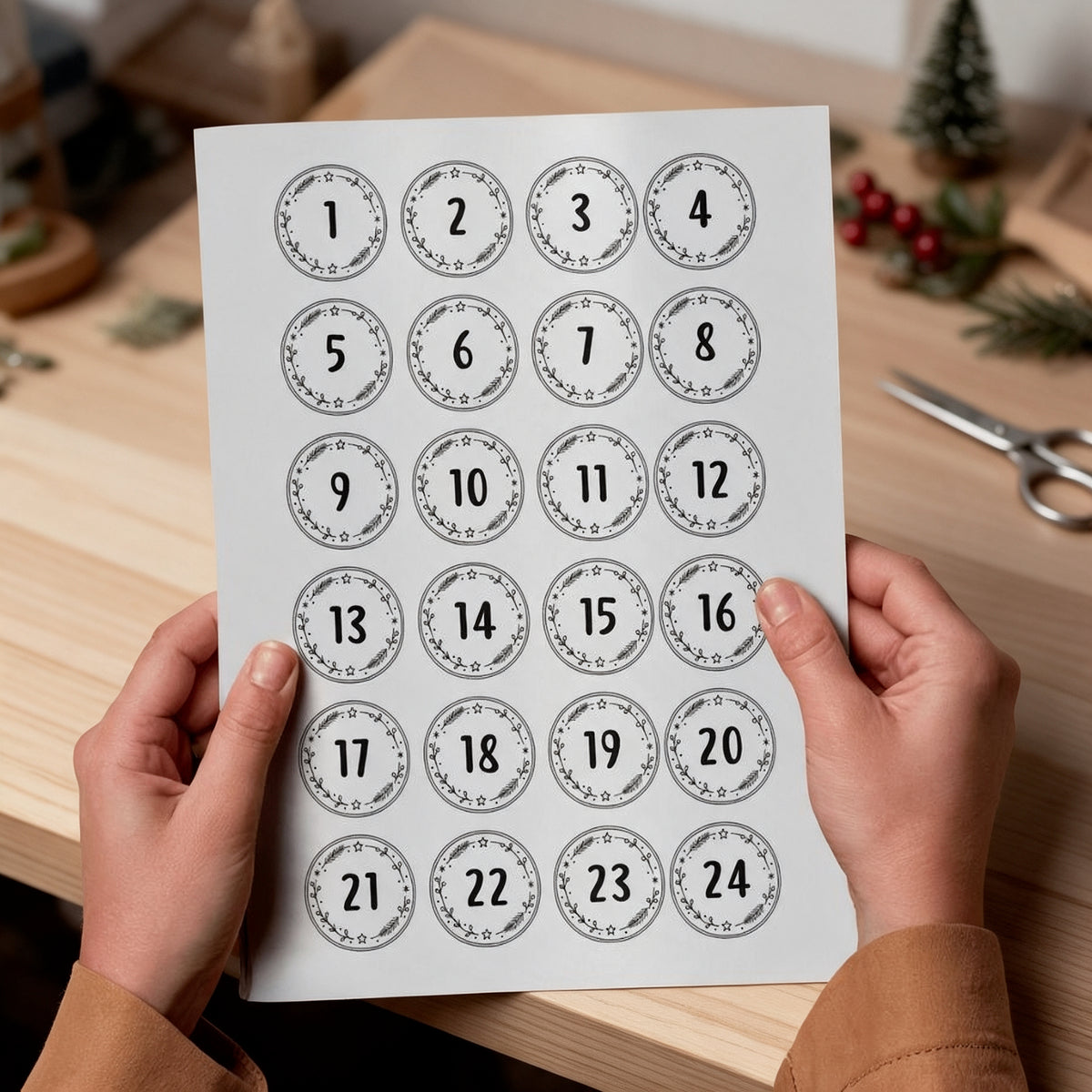 Büro-Adventskalender zum Ausdrucken (PDF)