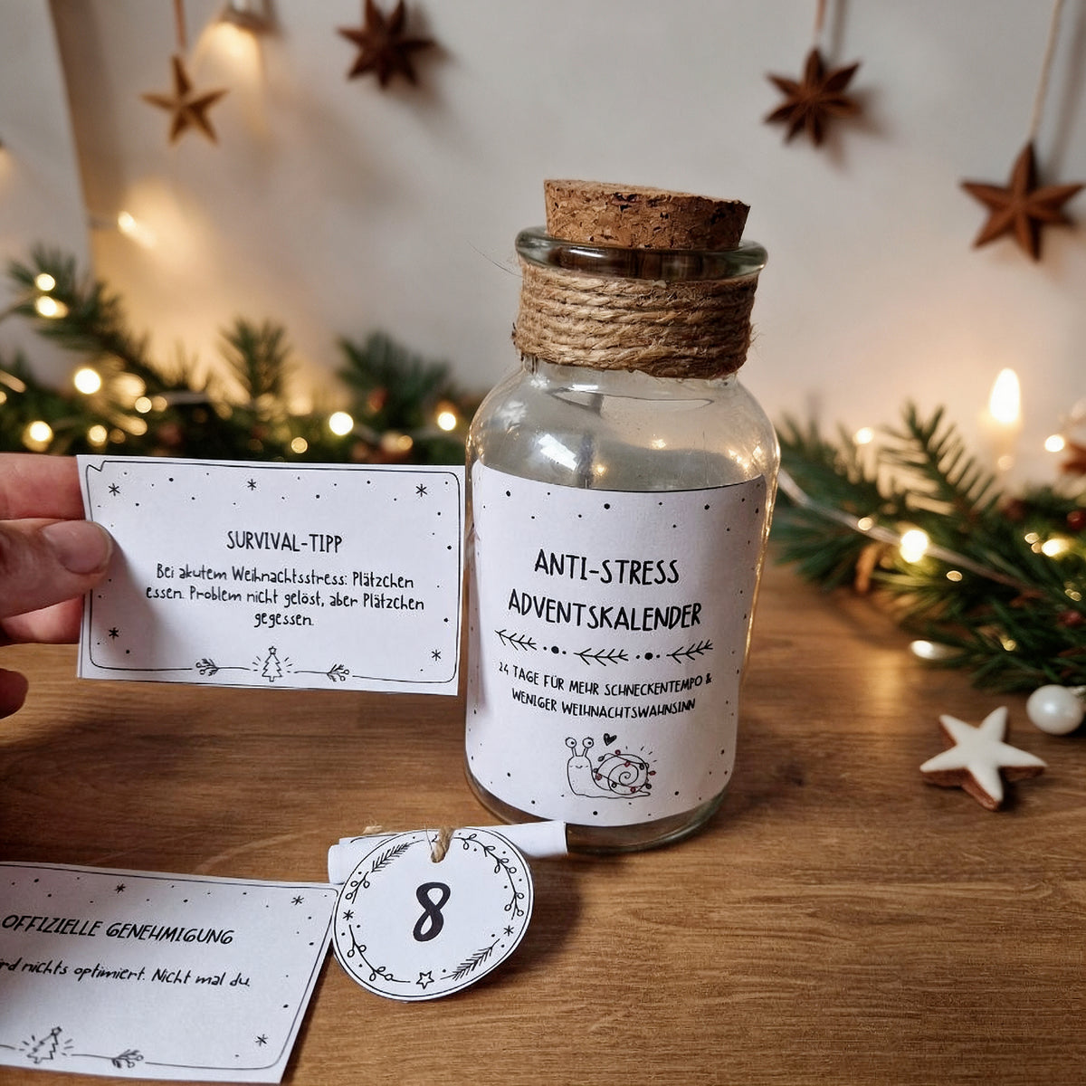 Anti Stress Adventskalender zum Ausdrucken | 24 lustige Aufgaben & Sprüche | Selfcare Adventskalender PDF