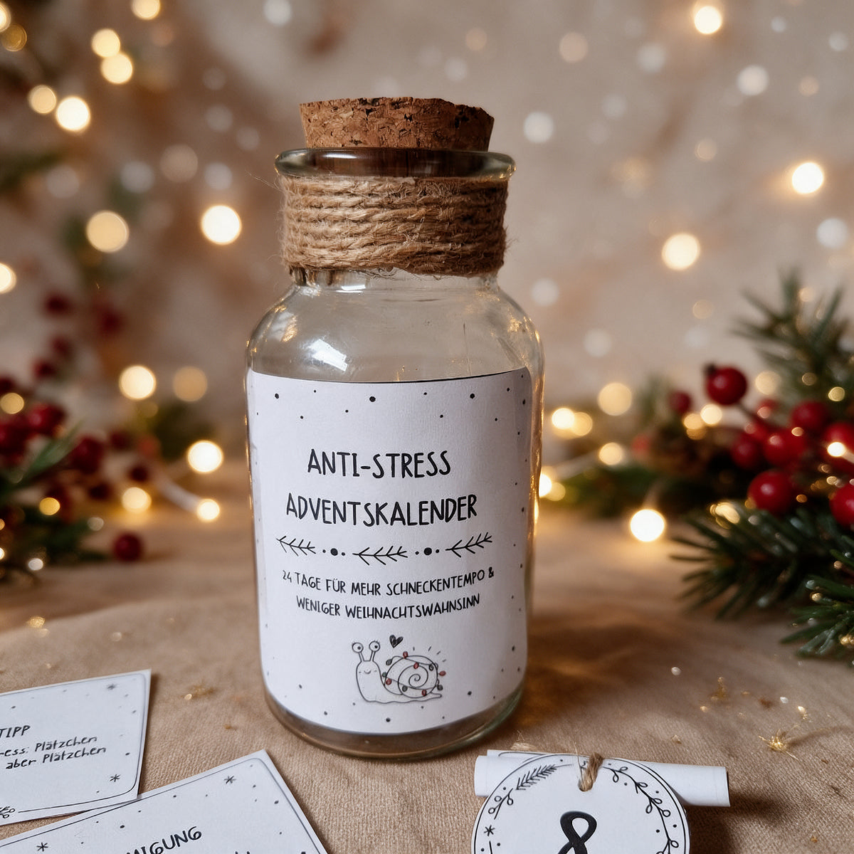Anti Stress Adventskalender zum Ausdrucken | 24 lustige Aufgaben & Sprüche | Selfcare Adventskalender PDF