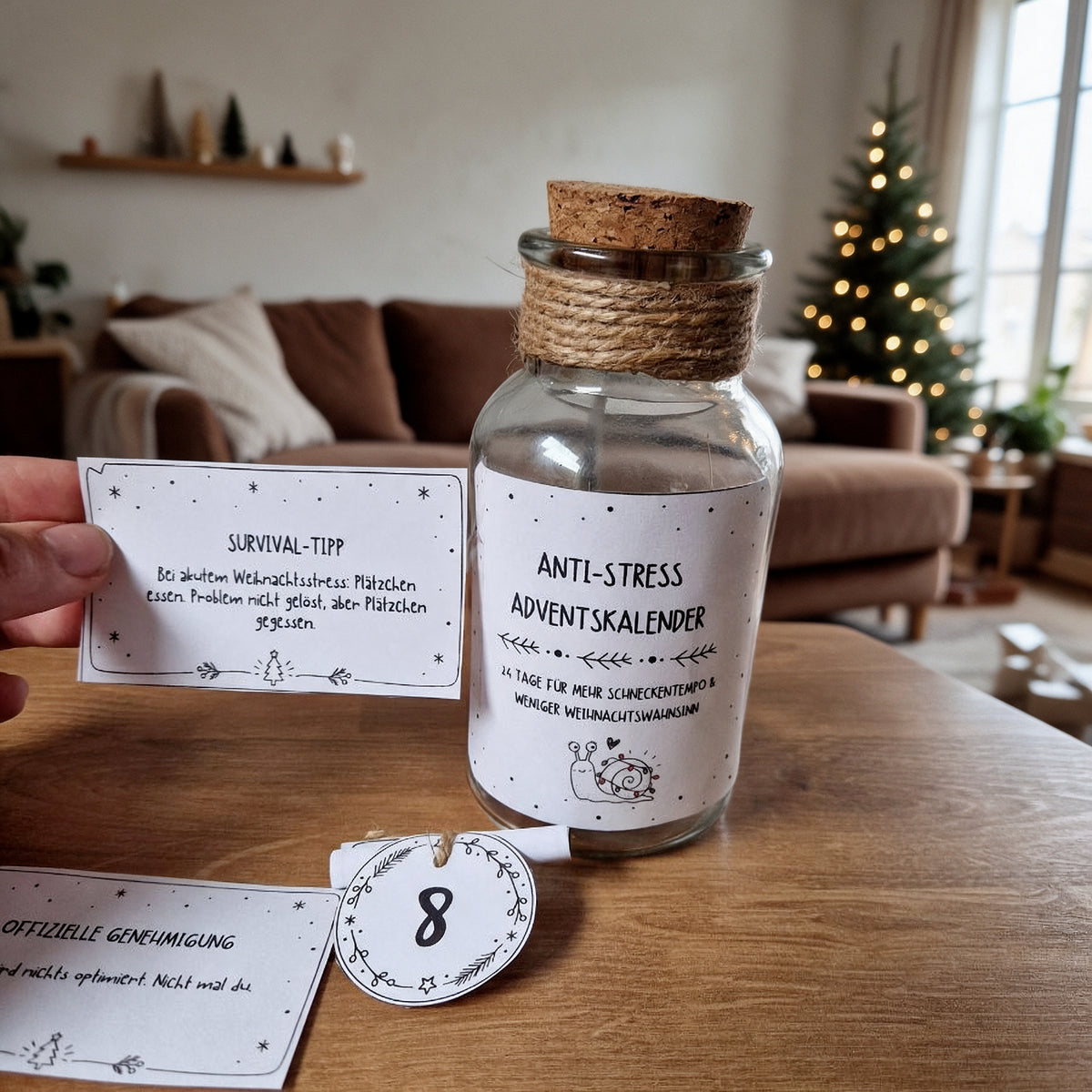 Anti Stress Adventskalender zum Ausdrucken | 24 lustige Aufgaben & Sprüche | Selfcare Adventskalender PDF